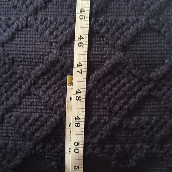 Brentwood Elegant Blue Woven Cotton Textured Square Throw Pillow - Picture 6 of 7